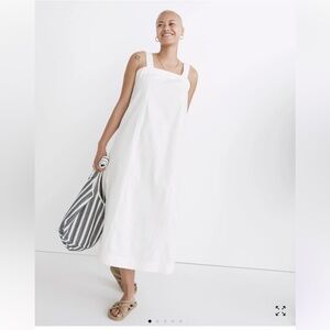 Madewell Linen Cotton Princess Seamed Midi Dress size L NWT